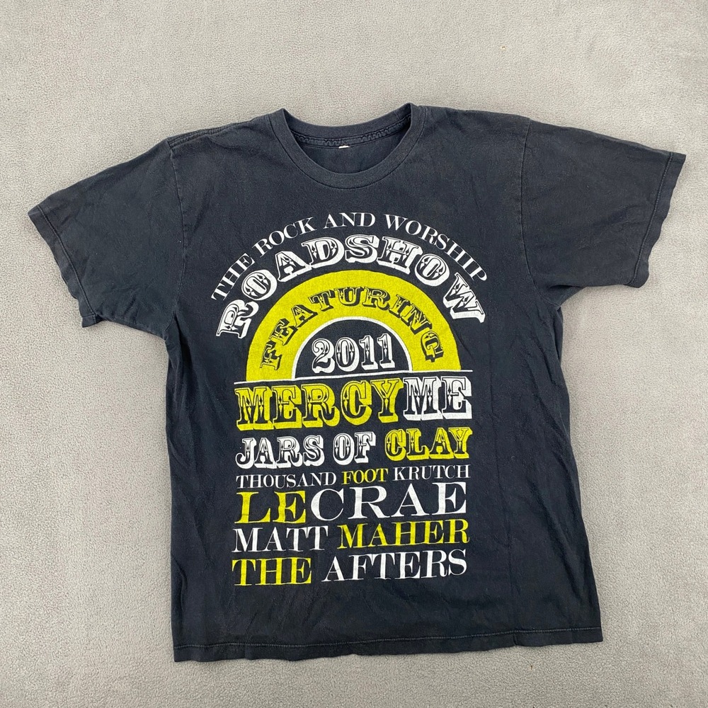 Vintage 2011 Rock and Worship Roadshow Tour T-Shirt MercyMe Lecrae Black Large